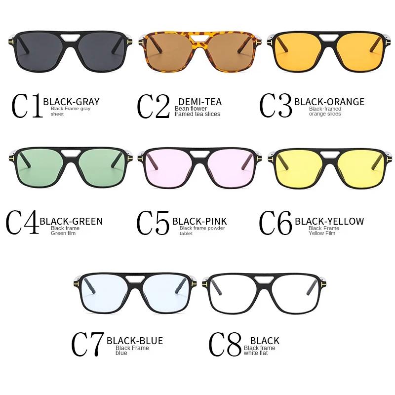 1/2PACK Classic Oversized Men Sunglasses Vintage Retro Double Bridges Women Glasses UV400 Outdoor Sports