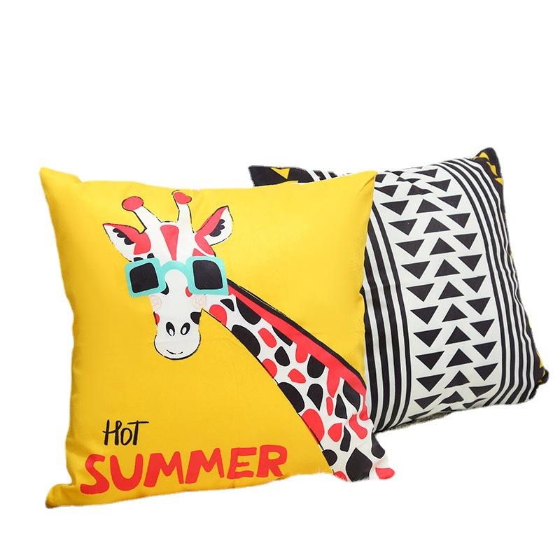 Скандинавская наволочка для диванной подушки, персиковая кожа, короткий плюш, геометрическая, простая, мультяшная наволочка, подушка для эркерного окна, мягкая