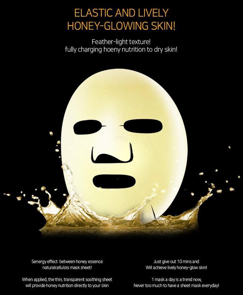 JM Solution Honey Luminous Royal Propolis Mask / Корейская маска для лица / 30 мл X 10 шт.