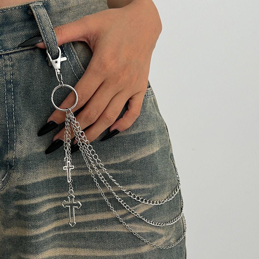 Zinc Zinc Zinc Alloy Star Pendant Pants Chain Pearl Metal Waist Chain Cool Bag Chain Male