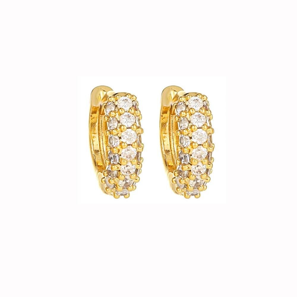 2 шт. новые серьги-кольца из нержавеющей стали золотого цвета для женщин с кристаллами циркония в стиле панк круглый круг ювелирные изделия для пирсинга хряща