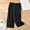 Kids Pleated Wide-leg Pants Girls Loose Casual Pants Chiffon Trousers Ice Silk Nine-point Pants