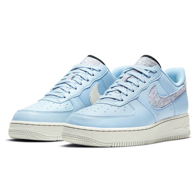 Nike Набор из переработанной шерсти Air Force 1 07 SE — женские кроссовки Light Armory Blue Light-Bone Black DA6682-400