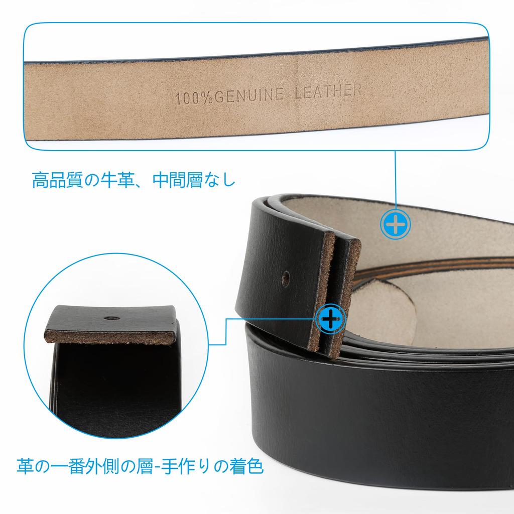 Plus Genuine Leather Stylish Casual Jeans Work Brown Regular and Large Sizes Length Black [JingHao] Men's Belt, Sizes, Belt, Belt, Belt, & Black,