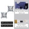 S925 Sterling Silver Princess square Diamond Earrings Set with VVS Mozambique Diamonds Fashionable and Simple Earrings