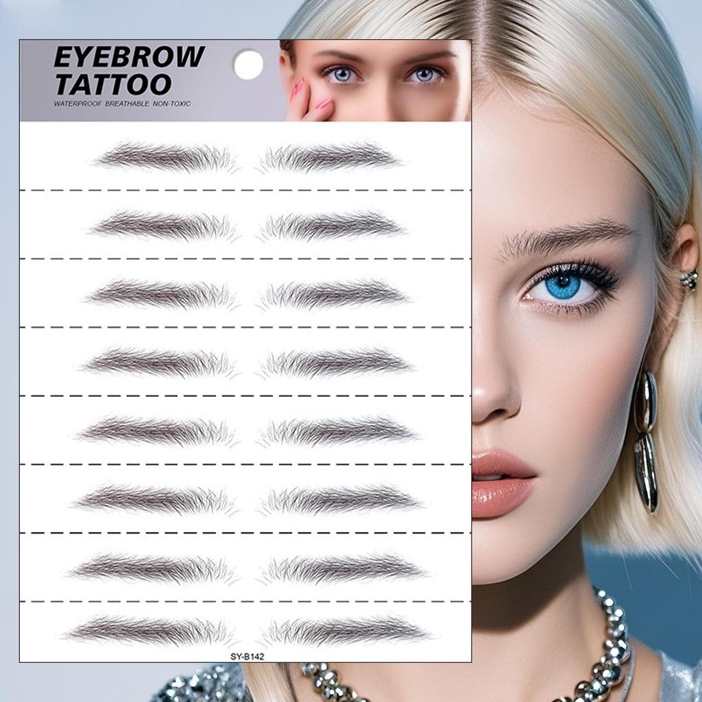 В наличии: Водонепроницаемые наклейки для татуажа бровей 6D - Черный/Коричневый Симуляция микроблейдинга