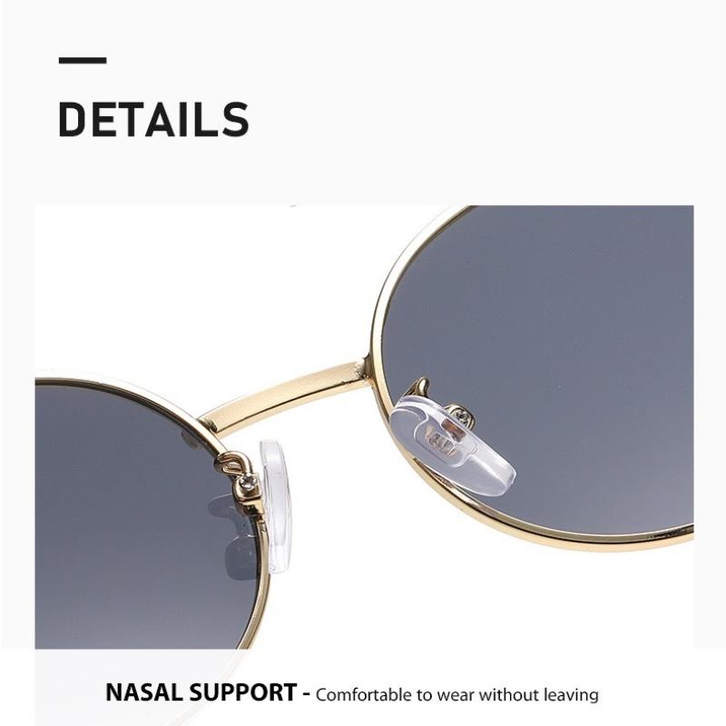 Женские новые овальные солнцезащитные очки Модные ретро металлические для уличной фотографии Защита от солнца и солнцезащитные очки Премиальные солнцезащитные очки
