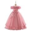 Flower Girl Princess Dress For Weddings Summer Kid Formal Bow Long Gown For School Evening Party Children Dresses ALP-0031