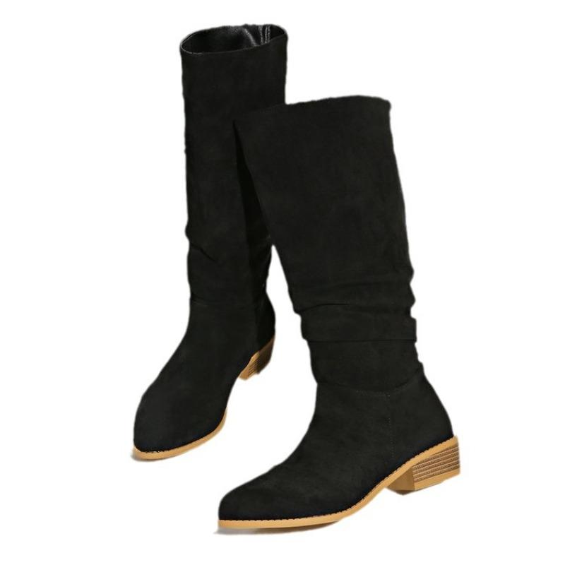 Мода 2025 Новая мода Осень Женские Универсальные Ботинки Европейский и Американский Модный Тренд Замшевые Ботинки Внешняя Торговля Большие Размеры Женские