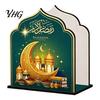 Modern Tissue Rack for Ramadan Wooden Napkin Holder, Ramadan-themed Paper Towel Dispenser, Crescent Mosque Holiday Table Ornament Pattern Decorative