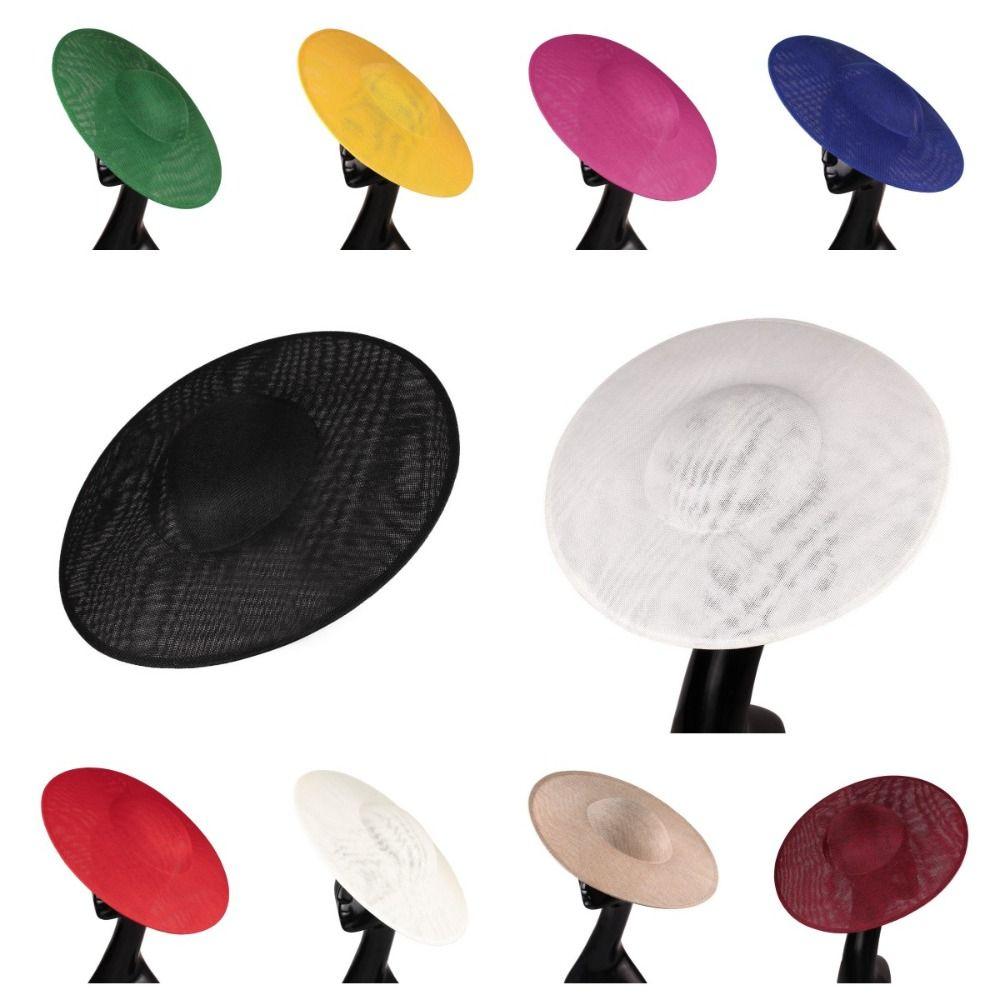 Solid Color Mesh Hat Wide Brim Masquerade Top Hat Fashion Vintage Fascinator Hat  Girl