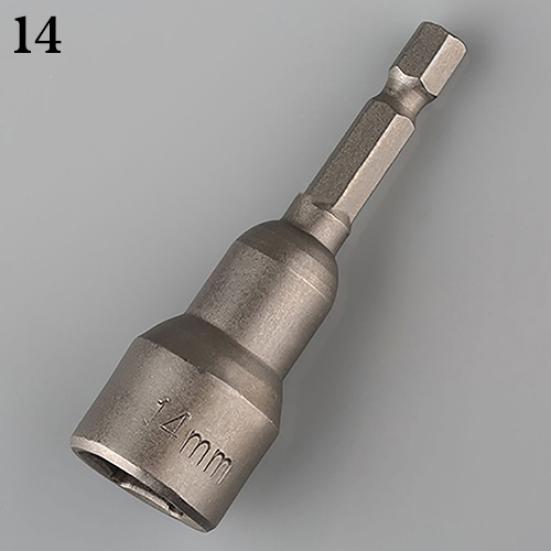 1Pc 1/4 Inch Hex Shank Tool 6-19mm Socket Magnetic Nut Driver Adapter Drill Bit
