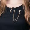 Gold Color Suit Accessories Lapel Pins Tassel Brooches Women Men Mask Tassel Chain Brooch Brooch