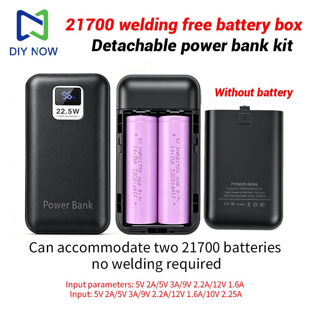 Корпус DIY для аккумуляторов 21700 Power Bank Кейс для батарей 22,5 В Супербыстрая зарядка Плата управления Аккумуляторы 21700 Съемный корпус Без аккумулятора