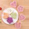 2 шт. набор форм для розовых рисовых шариков с антипригарным покрытием, набор для приготовления онигири для суши с ложкой, легко моется, пресс-форма в форме треугольного сердца, медведя, цветка для дома
