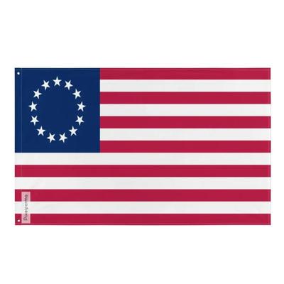 Флаг США с тринадцатью звездами, сшитый Бетси Росс – 90 x 150 см – Полиэстер – Металлические люверсы – Прочный