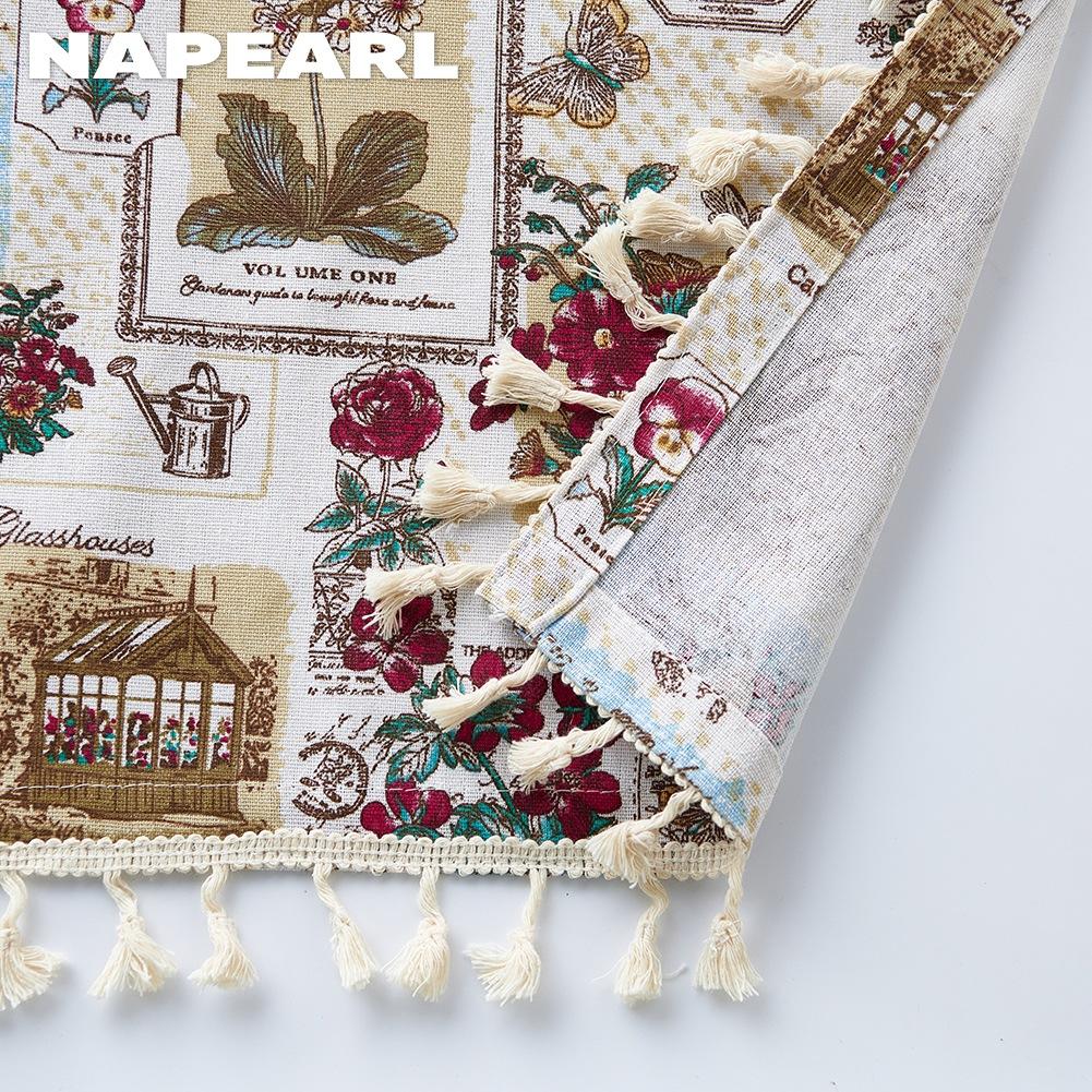 1 шт. NAPEARL Ретро Ботанический Узор Юбка для Духовки, Декоративная Изолированная Шторка на Дверцу Духовки с Бахромой для Духового Шкафа Кухни Домашний Декор