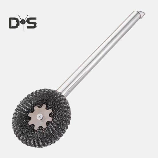 Baking Steel Wire Scrubber with Long Handle Easy To Clean Heavy Duty Pot Brush Kitchen Cleaner Cookware Pots Bakeware