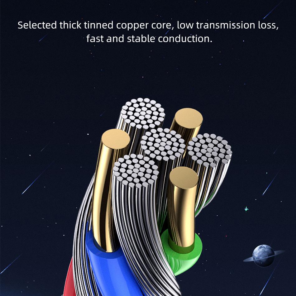 USAMS 6A USB Type C кабель со светодиодным индикатором Lightning Cable для iPhone 13 12 Huawei Samsung Xiaomi мобильного телефона PD 100 Вт быстрое зарядное устройство