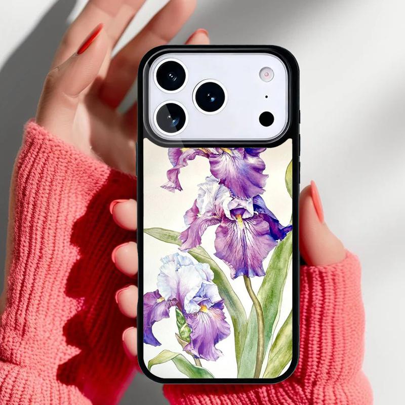 Чехол для телефона 'Голубой ирис' для iPhone 17 16 15 14 13 Pro Max Задняя крышка для 12 11 Pro Coque
