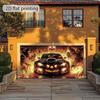 1pc Halloween Night Tour 2D Garage Door Ribbon - Terrifying Monster Car and Flame Designzyc