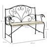 2-Seater Garden Bench Neo-Retro Style Wrought Iron Tapered Lines Metal Black Gold Aged Effect