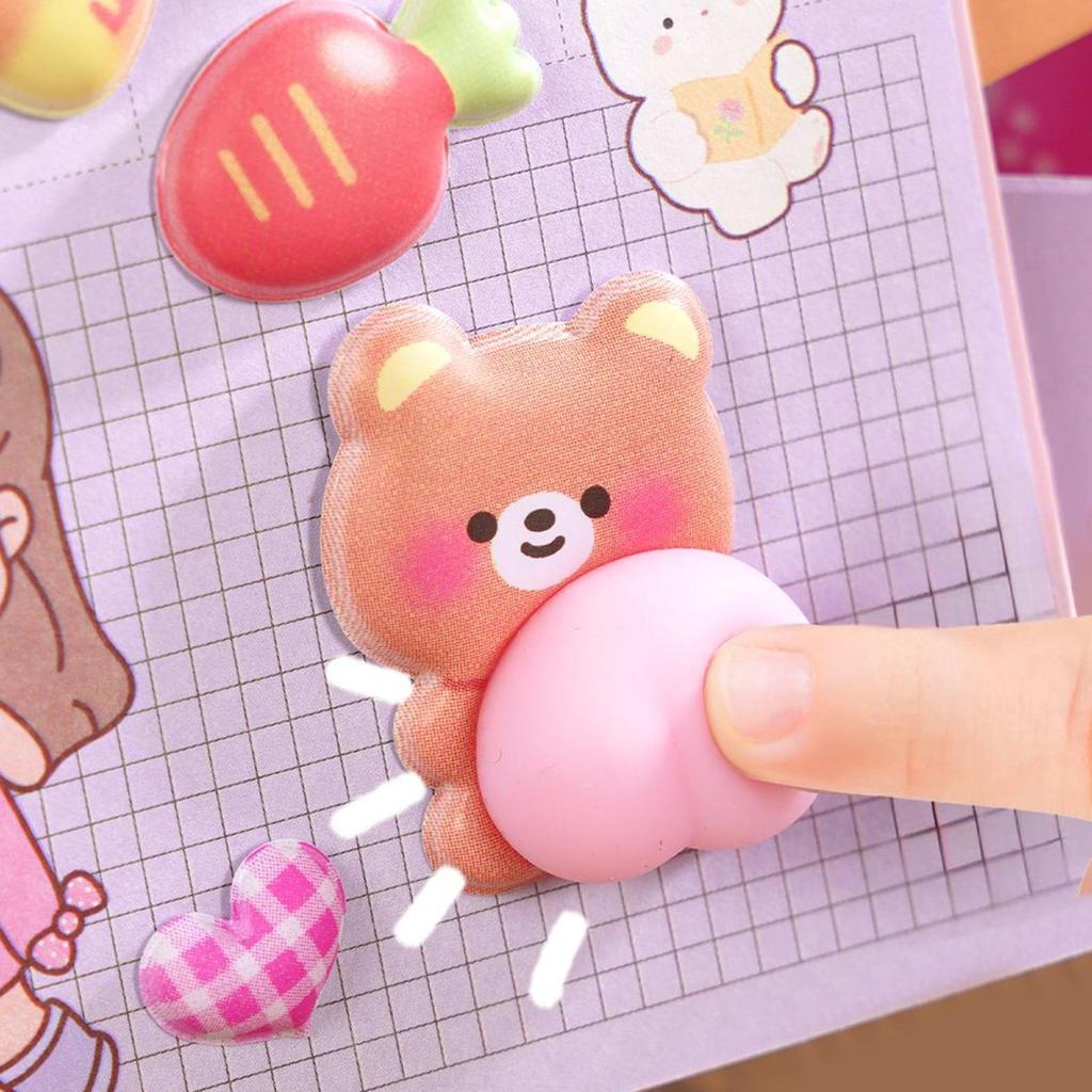 Cartoon 3D Stickers Self-Adhesive Cute Animal Decals 3D Stickers for Toddler Kids for Notebook Scrapbooking Planners Journals