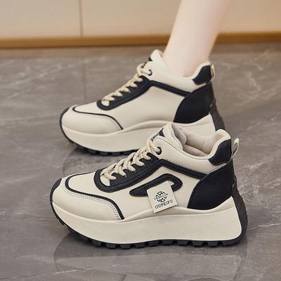 Легкая роскошь кроссовки папы женские корейская версия новые 2025 осень студенческие беговые спортивные толстая подошва увеличение роста повседневные и удобные женские