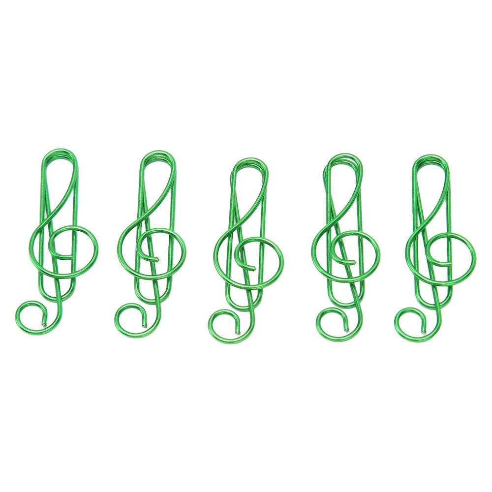 100 Pcs Music Note Shape Cute Paper Clips Gold/ Green Small Paper Clips Fancy Paperclips Bookmark