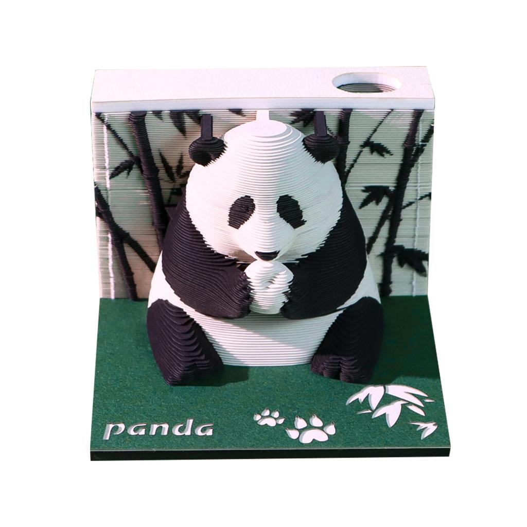 217 Sheets Paper Carving Art 3D Non-Stick Sticky Note Pad Original Paper Card Crafts Panda 3D Notepad Tear-Away DIY Notes