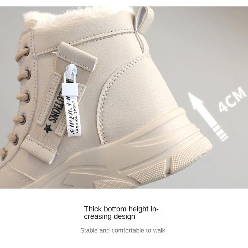 Женские модные зимние новые стильные бархатные хлопковые туфли в британском стиле на толстой подошве, женская обувь, увеличивающая рост