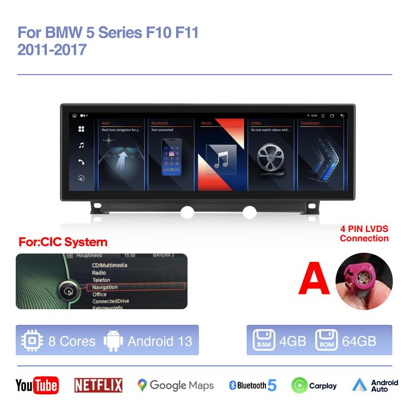 Android13 Для BMW 5 Серии F10 F11 2011-2017 14.9 Дюйма 8 Ядер Автомобильный Мультимедийный Видеоплеер GPS Навигация Радио Авто Carplay 4G 360