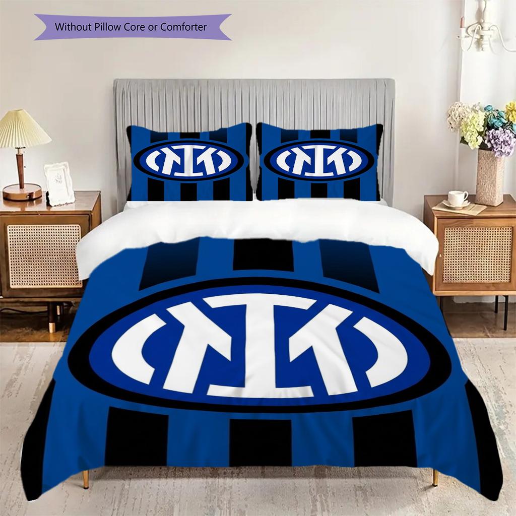 Inter Milan Legacy: Blue Passion Bedding (1 * duvet cover + 2 * pillowcase, without core) Soft and comfortable Christmas birthday gift