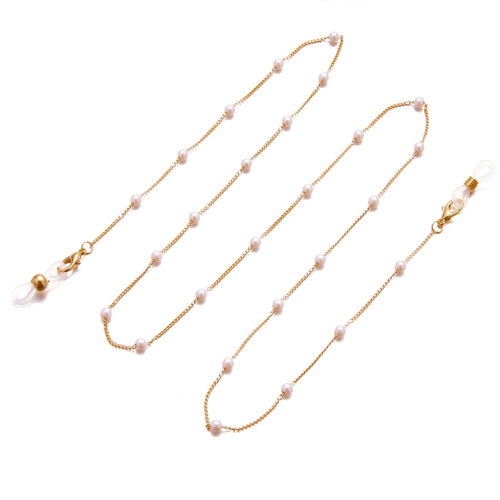 Новая золотая цепочка для солнцезащитных очков, цепочка для маски, неправильная женская нескользящая бисерная оправа для очков, шнурок EMA