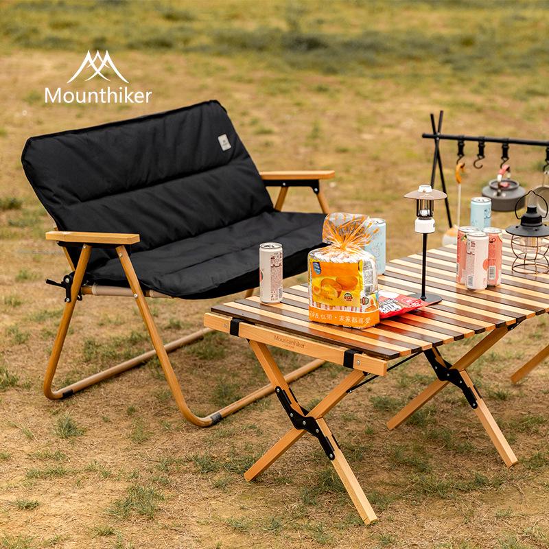 Двойное туристическое кресло для кемпинга Mountain Outdoor с подушкой из ткани Оксфорд 600D - Мягкое, Удобное и с Толстым наполнителем из шелкового хлопка.