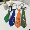 Multicolor Lazy Neckties Colorful Buttons Rubber Band Tie Creative Shirt Tie  School Uniform