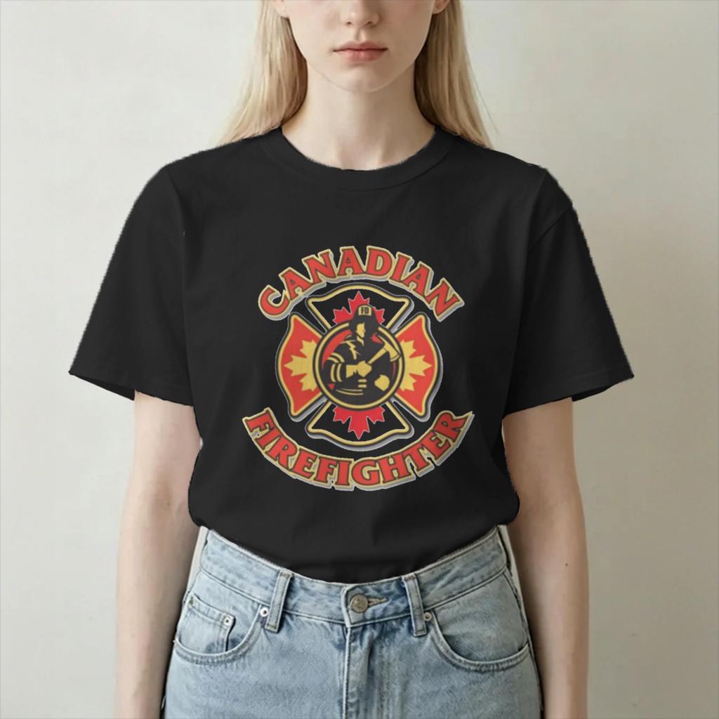 Unisex Unisexs TShirts Blue Firefighter Logo Awesome Cotton Tee Shirt Short Sleeve Fire Rescue T Shirt Round Collar Clothing