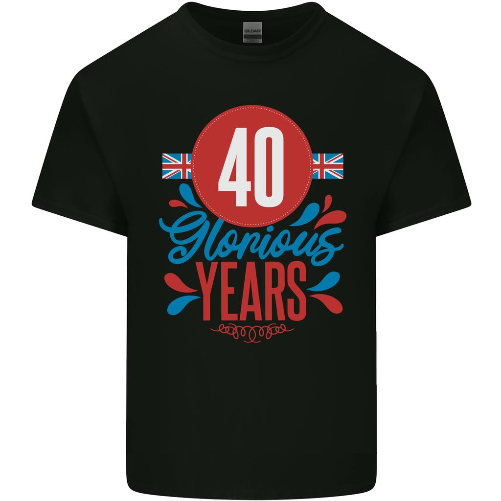 Glorious 40 Years 40th Birthday Union Jack Flag Unisexs Light Cotton TShirt