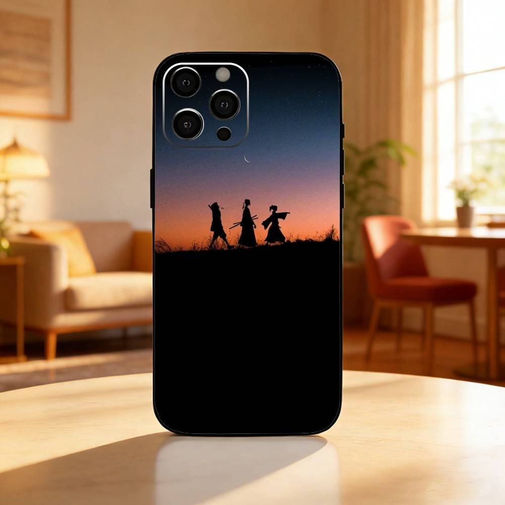 Чехол для телефона Аниме S-Samurai C-Champloo Для iPhone17,16,15,14,13,12 Plus,Max Мягкий Силиконовый Черный Чехол