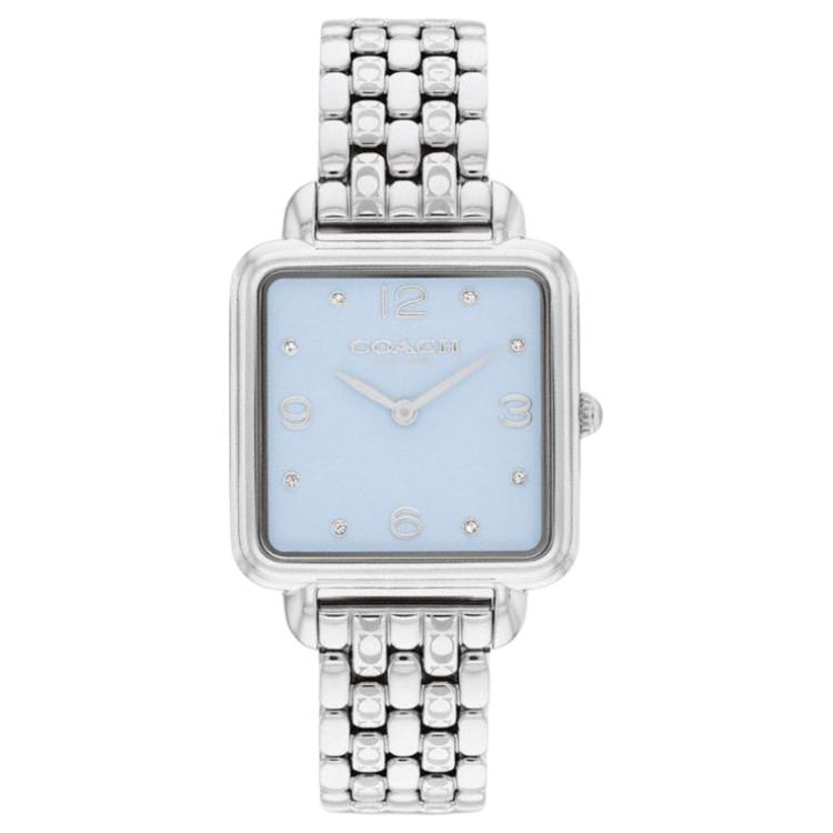 Coach Quartz Watch Stainless Steel Band 2Mm Blue Dial Waterproof Depth 30M Women watches Silver CAZ19-SS