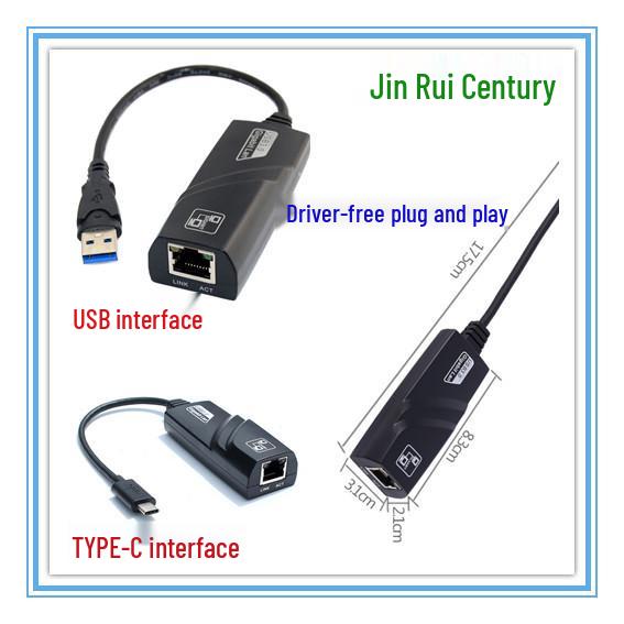 USB Gigabit Network Card RTL8153 Chip: Driver-Free Ethernet Adapter for Tablets and Computers.