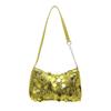Simple Solid Color Sequin Design Women Shoulder Chain Bag For Casual Urban Outings