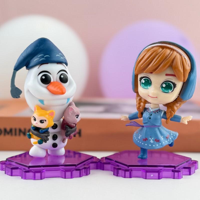 Frozen Figure Set Elsa Anna Olaf Cartoon Collectible Dolls Cake Decor Kids Gift Home Decoration Toy For Kids Gift