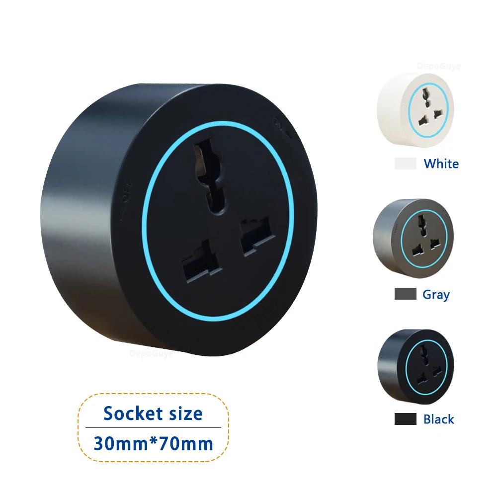 Настенная розетка с дорожкой электропитания ЕС Великобритания Франция Корея Стандарт Дом Кухня Ванная Офис Настенные электрические розетки Вилки Адаптеры Белый Черный