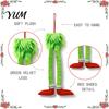 Fun Christmas Gifts for Friends Funny Elf Legs Car Hanging Ornament, Tree Decor with Soft Whimsical Themed Decorations Plush, Red Green Holiday