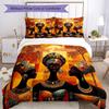 3PC Custom Name African Heritage Celebration Bedding Set Printed Bedding Set Duvet Cover Closure Includes 1 Duvet Cover & 2 Pillowcases for All Season