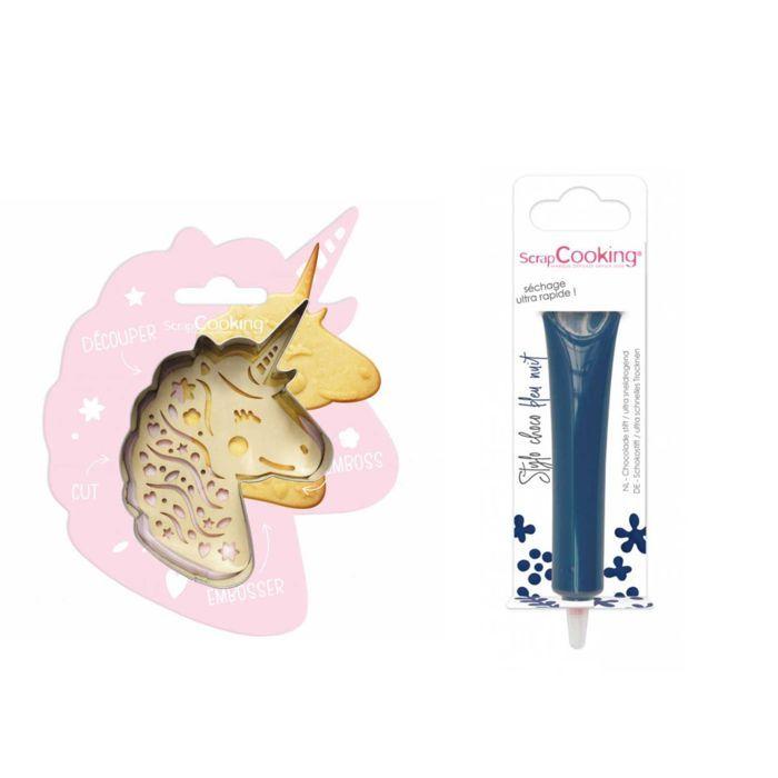 Unicorn Embossed Cookie Kit + Midnight Blue Chocolate Pen