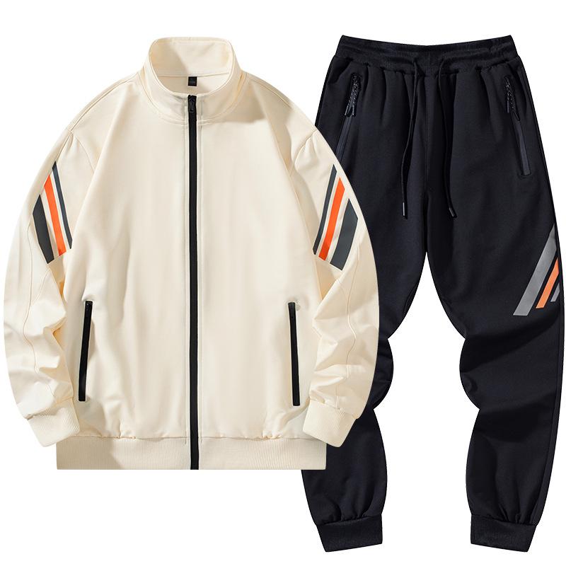 Sports Suit Men's Cardigan Sweatshirt Ankle Tied Pants Running Fitness and Leisure Two-piece Set