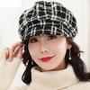 For Female For Girls Keep Warm Artist Hat Painter Hat Plaid Beret Women Visors Cap Octagonal Cap