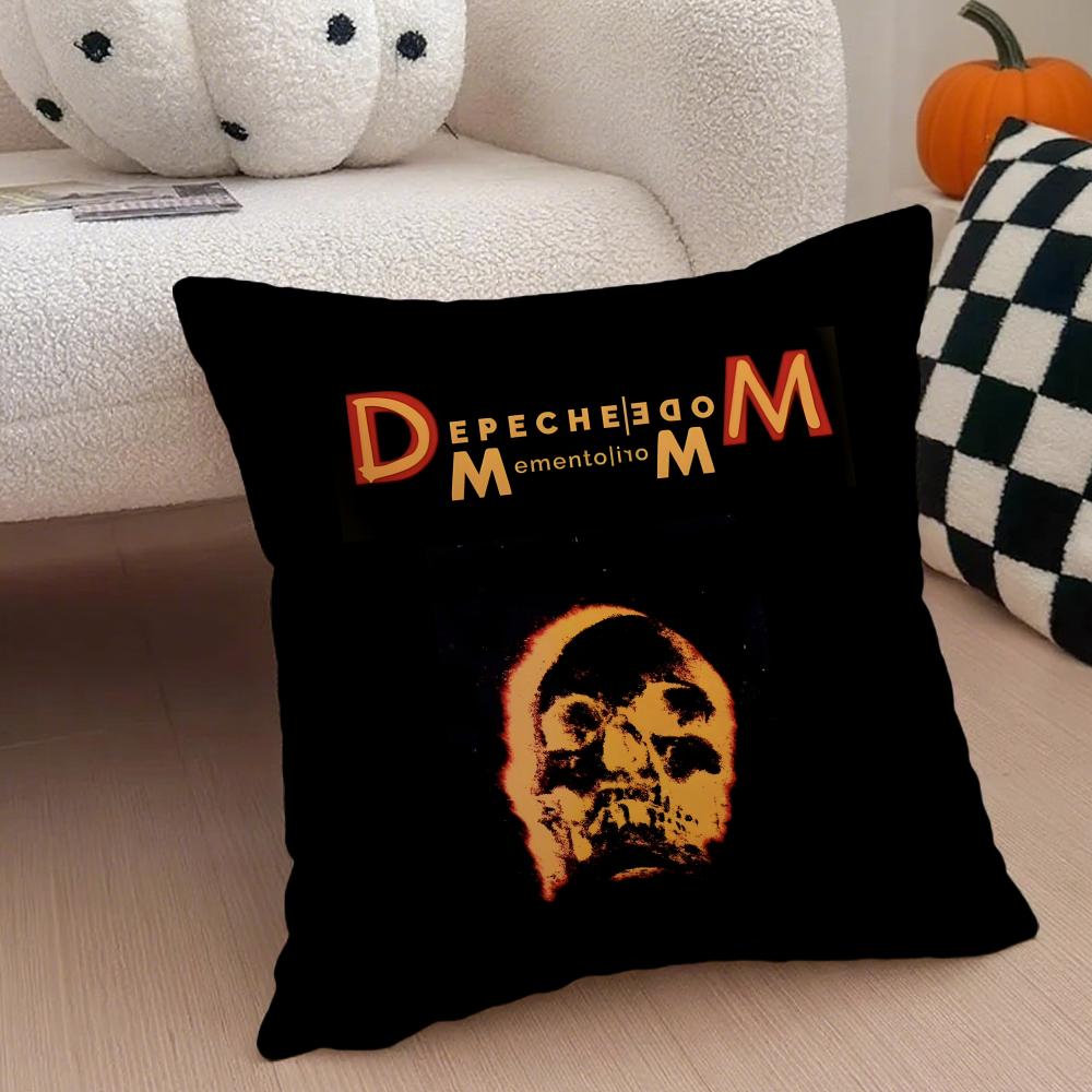 DDepeche Mode logo Cushion Cover Throw Pillow Cover Hidden Button Durable Polyester Chair Cushion